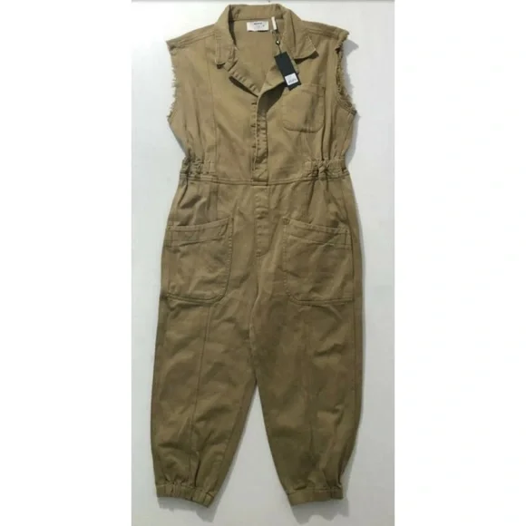 NEW ONE TEASPOON Military Olive Green Sleeveless Jumpsuit Great 4 Fall Season🍂
